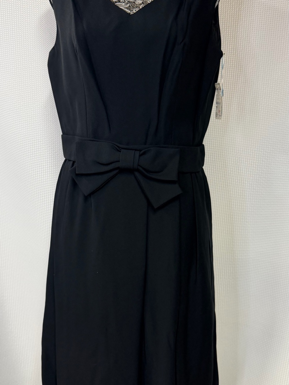Vintage 1960’s Black Sleeveless Bow-Waist Asymmetrical Dress